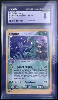 Sceptile 11/109 EX Ruby & Sapphire 2003 SWIRL 🌀 Pokemon Holo CGC NM Vintage - Image 2