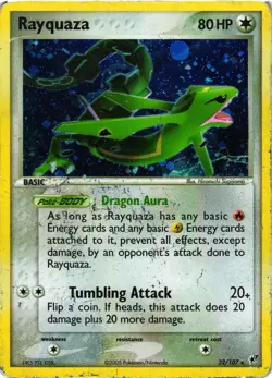 Pokemon TCG Rayquaza 22/107 Holo Ex Deoxys DMG - Image 1