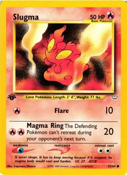 Pokemon TCG Slugma Neo Revelation 53/64 Regular 1st Edition Common NM - Image 1