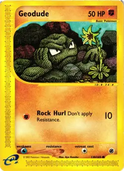 Pokemon TCG Geodude e-Series Expedition Base 110/165 HEACY DMG - Image 1