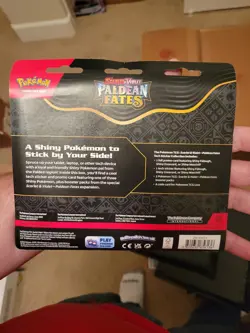 Pokemon S&V Paldean Fates Shiny Maschiff Tech Sticker Collection 3 Pack Blister - Image 2