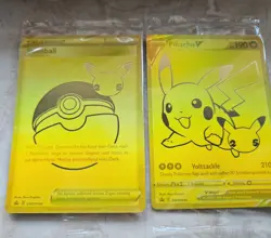 Pokemon TCG Pikachu V und Pokeball Black Star Promos SWSH145 und SWSH 146 DE - Image 1