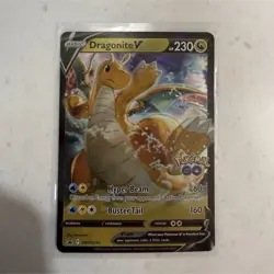 Dragonite V SWSH235 Pokemon GO Promo Full Art Foil 230 HP Hyper Beam Buster Tail - Image 1