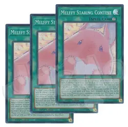 Yugioh - Melffy Staring Contest x 3 - 1st Edition Super Rare NM - Free Holo - Image 1