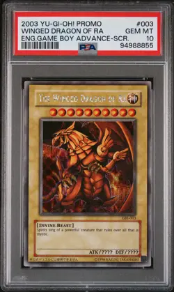 2003 YU-GI-OH! PROMO #003 THE WINGED DRAGON OF RA PSA 10 - Image 1