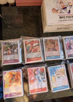 One Piece OP-05 Card Lot - Full Rare Playsets x4 NM English + Booster Box - Image 2