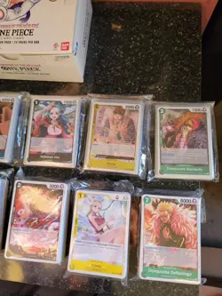 One Piece OP-05 Card Lot - Full Rare Playsets x4 NM English + Booster Box - Image 3