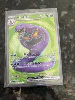 Pokemon TCG Arbok EX Scarlet & Violet Holo Ultra Rare Card 185/165 - Image 1