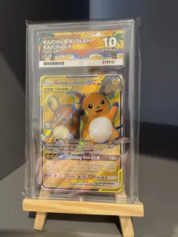 Pokemon TCG UM Raichu Alolan Raichu GX Card 220/236 Ace Gem Mint 10 Tag Team - Image 1