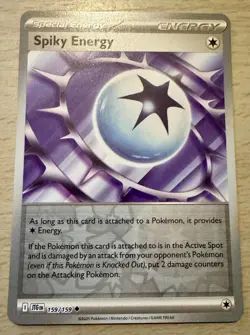 Pokemon TCG Spiky Energy 159/159 Journey Together Reverse Holo Trainer Card - Image 1
