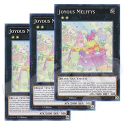 Yugioh - Joyous Melffys x 3 - 1st Edition NM - Plus Free Holographic Card - Image 1