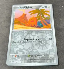 Pokemon Surging Sparks Alolan Diglett Reverse Holo Common Card 122/191 NM - Image 1