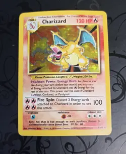 Pokemon Cards: Base Set Shadowless Rare Holo: Charizard 4/102 - Image 1