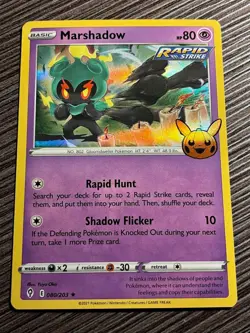 🔥 MARSHADOW RAPID STRIKE HOLO FOIL - 2021 POKEMON TCG CARD # 80/203 - Image 1