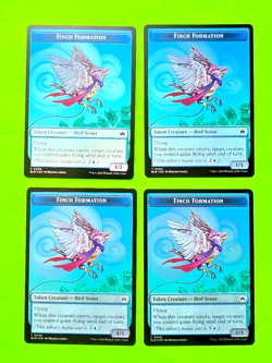 MTG Bloomburrow - Finch Formation / Rabbit - TOKEN FOIL - Lot of 4 Cards - Image 1