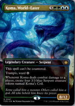Koma, World-Eater (Borderless) (Mana Foil) R Foundations 408 - Image 1