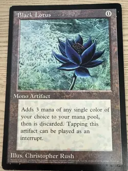 6x9 MTG Black Lotus Oversized 1996 Scrye Promo - Sleeved & Boarded (damaged) - Image 1