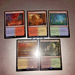 MtG Magic the Gathering, MH2 Set of 5 Fetchlands, Arid Mesa, Marsh Flats - Image 1
