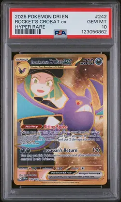 PSA 10 Pokemon TCG 2025 Pokemon Dri En-Destined Rivals #242 Rocket'S Crobat Ex - Image 1