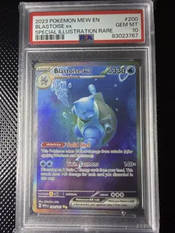 2023 POKEMON MEW EN-151 SPECIAL ILLUSTRATION RARE #200 BLASTOISE EX PSA 10 - Image 1