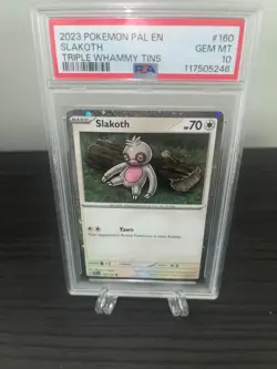 POKEMON Triple Whammy Slakoth SWIRL (POP 12) Vigoroth Slaking Cosmos Holo PSA 10 - Image 3