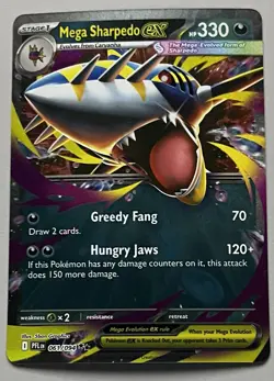 Pokemon Phantasmal Flames Mega Sharpedo ex Stage 1 Double Rare HoloFoil #061/094 - Image 1