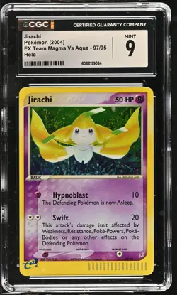 CGC 9 MINT Jirachi 2004 EX Team Magma Vs Aqua 97/95 Holo Pokemon Card - Image 1