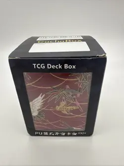 Fabric Red Crane Pattern 100+ Card Deck Box for TCG. NEW In Box - Image 1