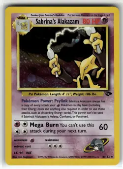 Sabrina's Alakazam 016/132 Gym Challenge NM Pokemon Card TCG (CLEAN) - Image 1