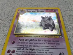 Pokemon TCG Sabrina's Gengar Holo Rare Card 14/132 Gym Heroes [Damaged] - Image 2