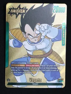 Vegeta FB04-051 Leader Gold Manga Booster 01 Dragon Ball Card English Fusion Wor - Image 1