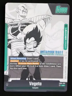 Vegeta FB04-051 Leader Gold Manga Booster 01 Dragon Ball Card English Fusion Wor - Image 2