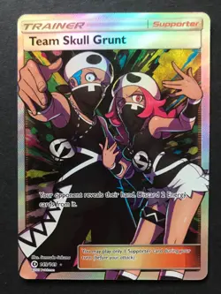 Team Skull Grunt 149/149 Sun & Moon Base SM FULL ART Trainer Pokemon Card Exc - Image 1