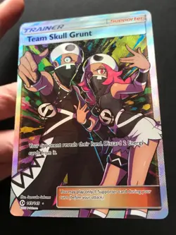 Team Skull Grunt 149/149 Sun & Moon Base SM FULL ART Trainer Pokemon Card Exc - Image 3