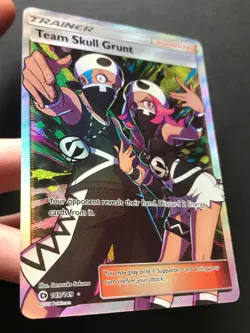Team Skull Grunt 149/149 Sun & Moon Base SM FULL ART Trainer Pokemon Card Exc - Image 4