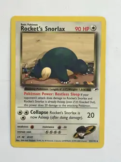 Rocket’s Snorlax 33/132 Gym Heroes 2000 WOTC Rare NM Non-Holo Pokemon Card - Image 1