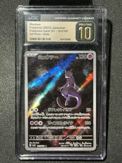 CGC 10 Pristine ✨ Mewtwo 183/165 Holo AR 151 sv2a Pokemon Card Japanese 🌆 - Image 1