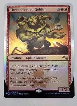 MTG Three-Headed Goblin FOIL #099/216 Rare - Image 1