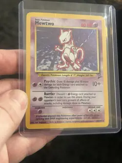 Pokemon Mewtwo 010/130 Base Set 2 Holo Rare Basic 60HP Ken Sugimori English - Image 1
