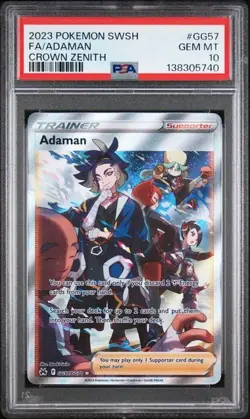 Pokemon 2023 Crown Zenith Full Art Trainer ADAMAN #GG57 PSA 10 Gem Mint - Image 1