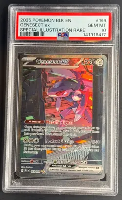 2025 POKEMON BLK EN-BLACK BOLT SPECIAL ILLUSTRATION RARE #169 GENESECT EX PSA 10 - Image 1