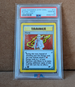 2000 POKEMON GYM CHALLENGE 1ST ED #17 BLAINE-HOLO PSA 10 - Image 1