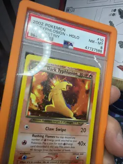 2002 POKEMON NEO DESTINY #10/105 DARK TYPHLOSION HOLO PSA 8 - Image 3