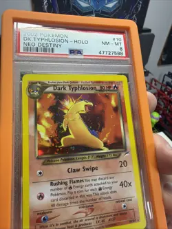 2002 POKEMON NEO DESTINY #10/105 DARK TYPHLOSION HOLO PSA 8 - Image 5