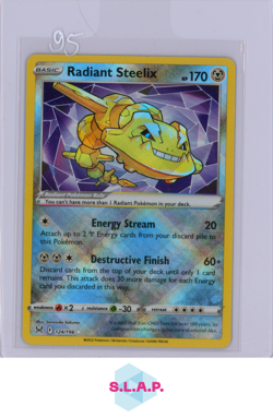 RADIANT STEELIX POKEMON 124/196 2022 HOLO LOST ORIGIN ENGLISH - Image 1