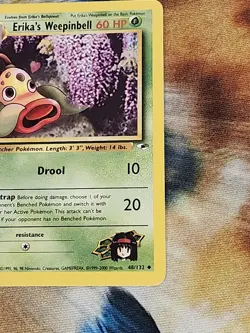 2000 Pokemon Gym Heroes 1st Edition - Erika's Weepinbell 48/132 Uncommon - LP - Image 4