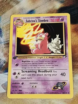2000 Pokemon Gym Heroes 1st Edition - Sabrina's Slowbro 60/132 Uncommon - LP - Image 1