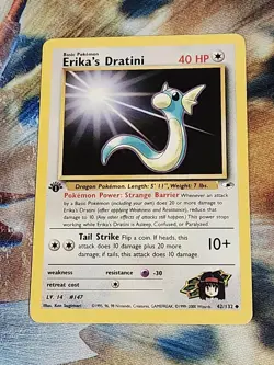 2000 Pokemon Gym Heroes 1st Edition - Erika's Dratini 42/132 Uncommon - LP - Image 1