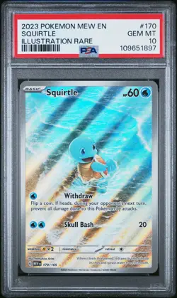 2023 POKEMON MEW EN-151 ILLUSTRATION RARE #170 SQUIRTLE PSA 10 - Image 1