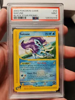 2002 Suicune Pokemon Game Black Star Promo #53 PSA 9 - Image 1